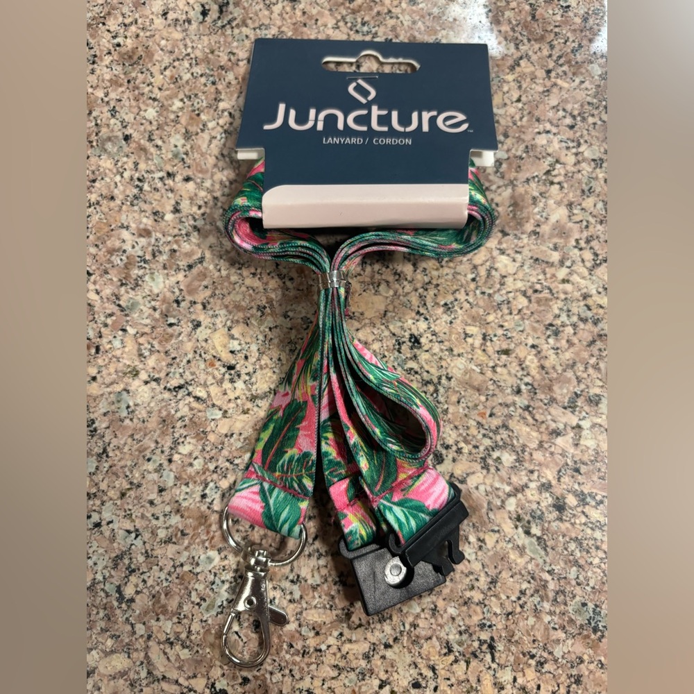 Pink and Green Tropical Lanyard NWT